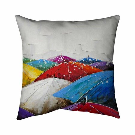 BEGIN HOME DECOR 26 x 26 in. Colorful Umbrellas-Double Sided Print Indoor Pillow 5541-2626-MI1